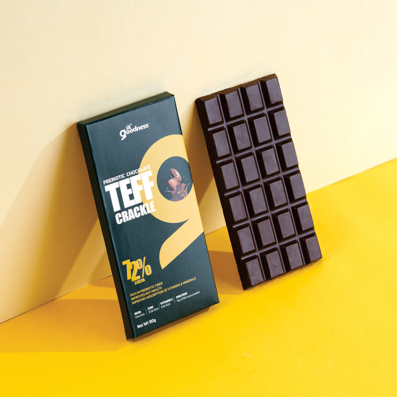 Teff Crackle 72% Dark Chocolate 90g