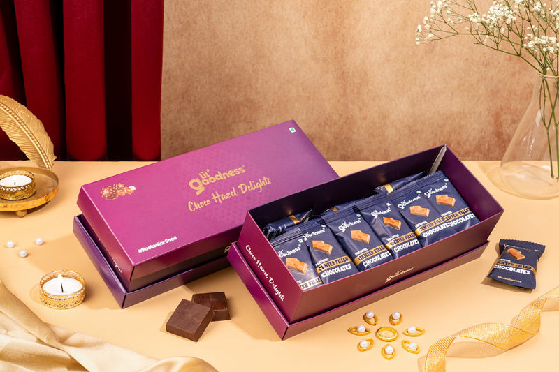 Prebiotic Celebration Chocolate Gift Box - Hazel Delights (13g x 16 Units) 208g
