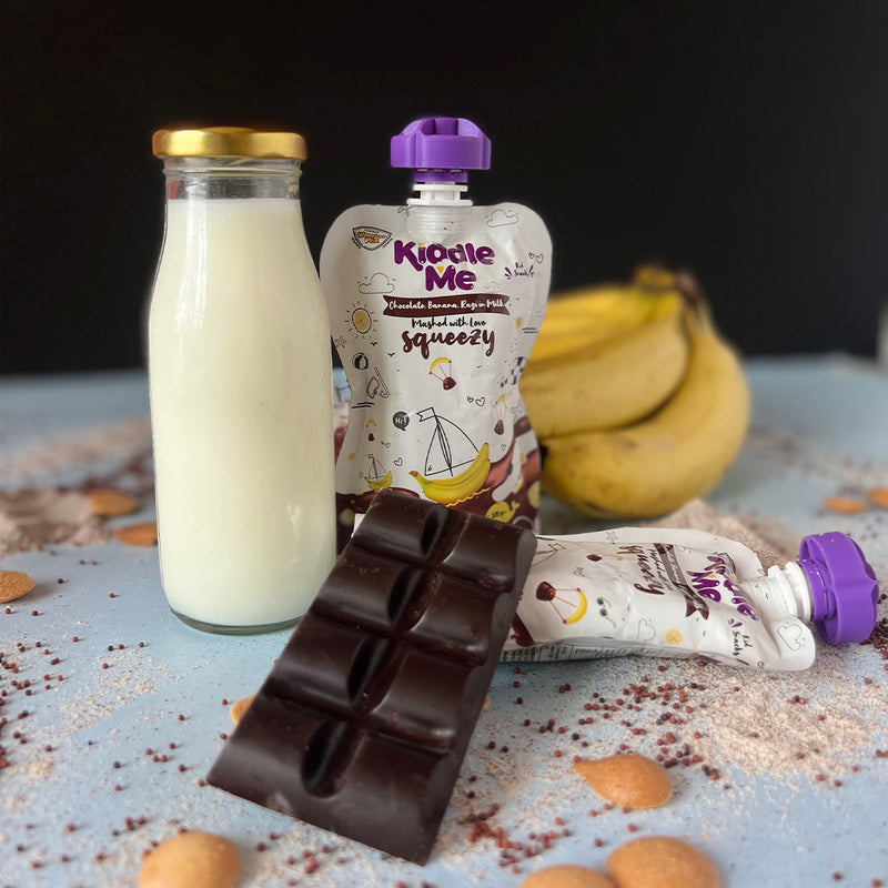 Milk Squeezy, Chocolate, Banana & Ragi | 120g Each - Pack of 6