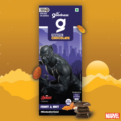Prebiotic Fruit and Nut Dark Chocolate Marvel Range - 35 g Pack of 8