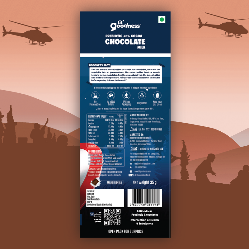 Prebiotic Milk Chocolate Marvel Range - 35 g Pack of 8